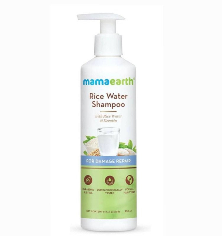 شامپو آب برنج و کراتین mamaearth 250 mil